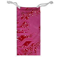 Pink Circuit Pattern Jewelry Bag by BangZart