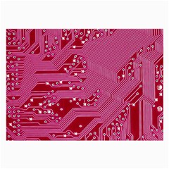 Pink Circuit Pattern Large Glasses Cloth (2-side) by BangZart