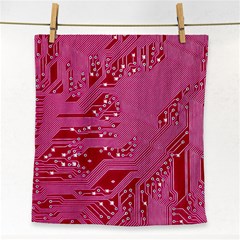 Pink Circuit Pattern Face Towel by BangZart