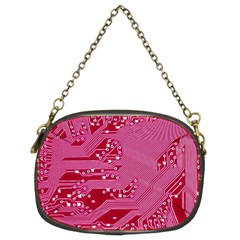 Pink Circuit Pattern Chain Purses (two Sides)  by BangZart