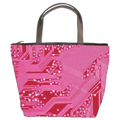 Pink Circuit Pattern Bucket Bags by BangZart