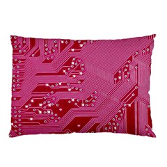 Pink Circuit Pattern Pillow Case by BangZart