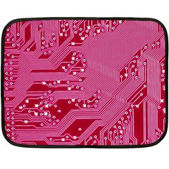 Pink Circuit Pattern Double Sided Fleece Blanket (mini)  by BangZart