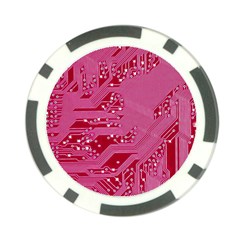 Pink Circuit Pattern Poker Chip Card Guard (10 Pack) by BangZart