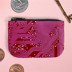 Pink Circuit Pattern Mini Coin Purses by BangZart