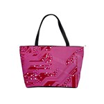 Pink Circuit Pattern Shoulder Handbags Front