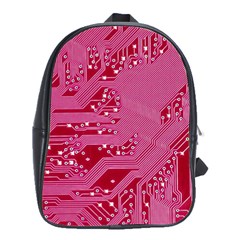 Pink Circuit Pattern School Bags(large)  by BangZart