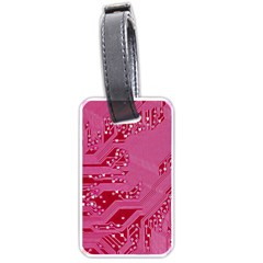 Pink Circuit Pattern Luggage Tags (one Side)  by BangZart