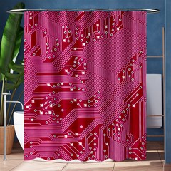 Pink Circuit Pattern Shower Curtain 60  X 72  (medium)  by BangZart