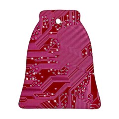 Pink Circuit Pattern Bell Ornament (two Sides) by BangZart