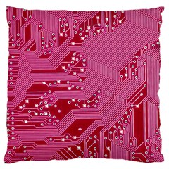 Pink Circuit Pattern Large Cushion Case (two Sides) by BangZart