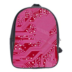 Pink Circuit Pattern School Bags (xl)  by BangZart