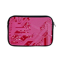 Pink Circuit Pattern Apple Ipad Mini Zipper Cases by BangZart