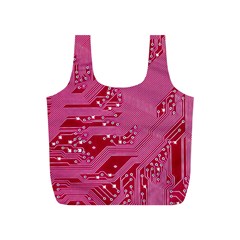 Pink Circuit Pattern Full Print Recycle Bags (s)  by BangZart