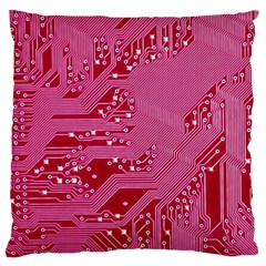 Pink Circuit Pattern Standard Flano Cushion Case (two Sides) by BangZart