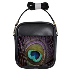 Peacock Feather Girls Sling Bags by BangZart