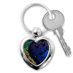 Peacock Feather Retina Mac Key Chains (heart)  by BangZart