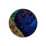 Peacock Feather Retina Mac Rubber Round Coaster (4 pack)  Front