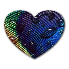 Peacock Feather Retina Mac Heart Mousepads by BangZart