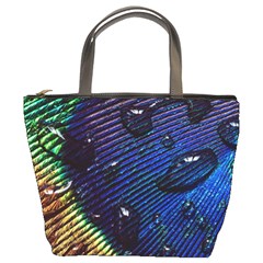 Peacock Feather Retina Mac Bucket Bags by BangZart