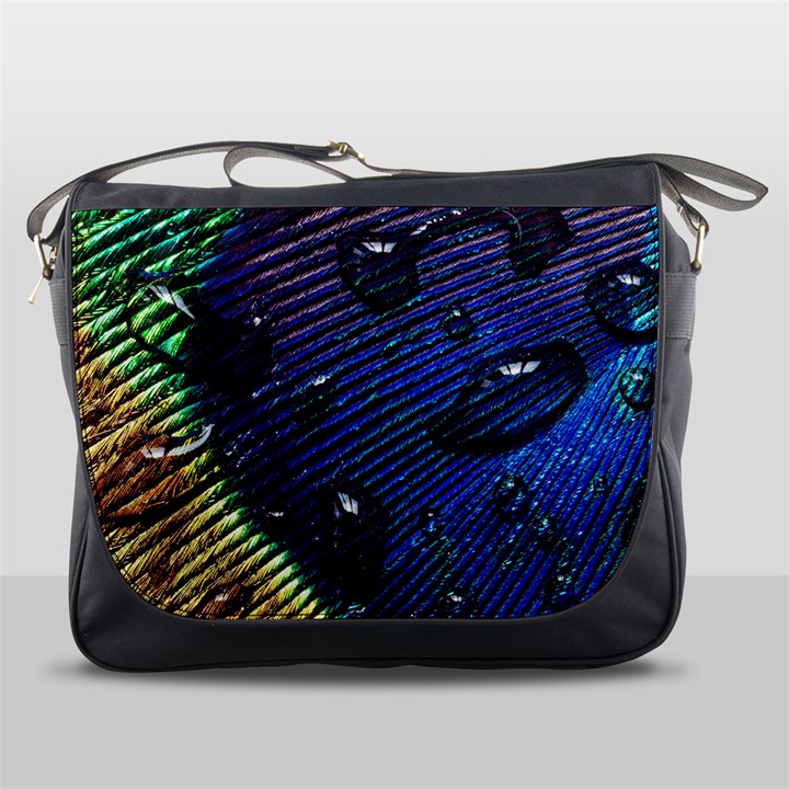 Peacock Feather Retina Mac Messenger Bags