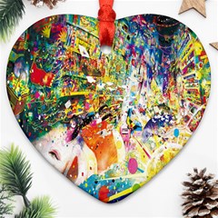 Multicolor Anime Colors Colorful Ornament (heart) by BangZart