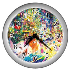 Multicolor Anime Colors Colorful Wall Clocks (silver)  by BangZart