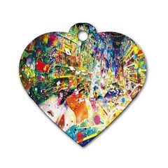 Multicolor Anime Colors Colorful Dog Tag Heart (two Sides) by BangZart