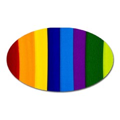 Paper Rainbow Colorful Colors Oval Magnet by paulaoliveiradesign