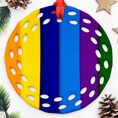 Paper Rainbow Colorful Colors Ornament (round Filigree) by paulaoliveiradesign