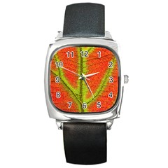 Nature Leaves Square Metal Watch by BangZart