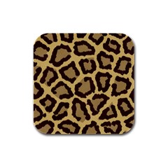 Leopard Rubber Square Coaster (4 Pack)  by BangZart