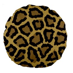 Leopard Large 18  Premium Round Cushions by BangZart