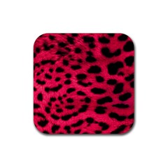 Leopard Skin Rubber Coaster (square)  by BangZart