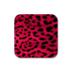 Leopard Skin Rubber Square Coaster (4 Pack)  by BangZart