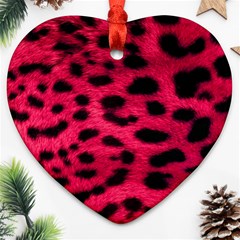 Leopard Skin Heart Ornament (two Sides) by BangZart