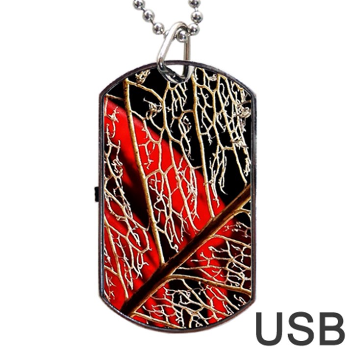 Leaf Pattern Dog Tag USB Flash (One Side)