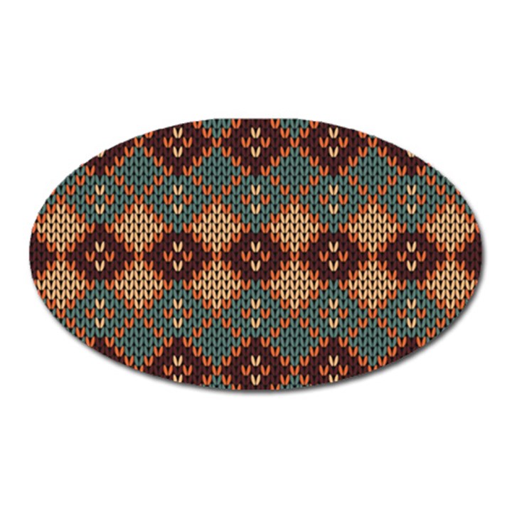 Knitted Pattern Oval Magnet