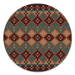 Knitted Pattern Magnet 5  (round) by BangZart