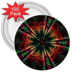 Kaleidoscope Patterns Colors 3  Buttons (100 Pack)  by BangZart