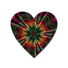 Kaleidoscope Patterns Colors Heart Magnet by BangZart