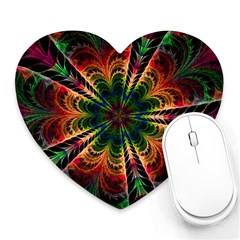 Kaleidoscope Patterns Colors Heart Mousepads by BangZart