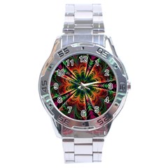 Kaleidoscope Patterns Colors Stainless Steel Analogue Watch by BangZart