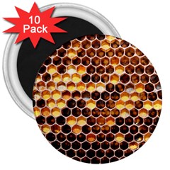 Honey Honeycomb Pattern 3  Magnets (10 Pack)  by BangZart