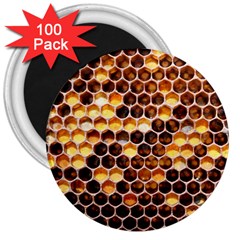 Honey Honeycomb Pattern 3  Magnets (100 Pack) by BangZart