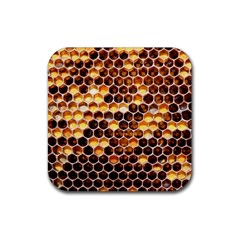 Honey Honeycomb Pattern Rubber Coaster (square)  by BangZart