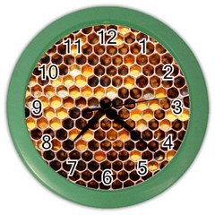 Honey Honeycomb Pattern Color Wall Clocks by BangZart