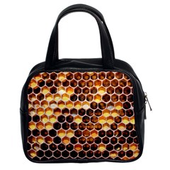 Honey Honeycomb Pattern Classic Handbags (2 Sides) by BangZart