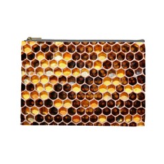 Honey Honeycomb Pattern Cosmetic Bag (large) 