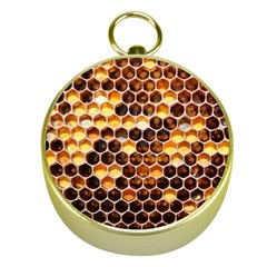 Honey Honeycomb Pattern Gold Compasses by BangZart